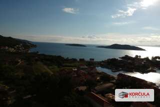 Building land on the Korčula Island southern side - panoramic sea view