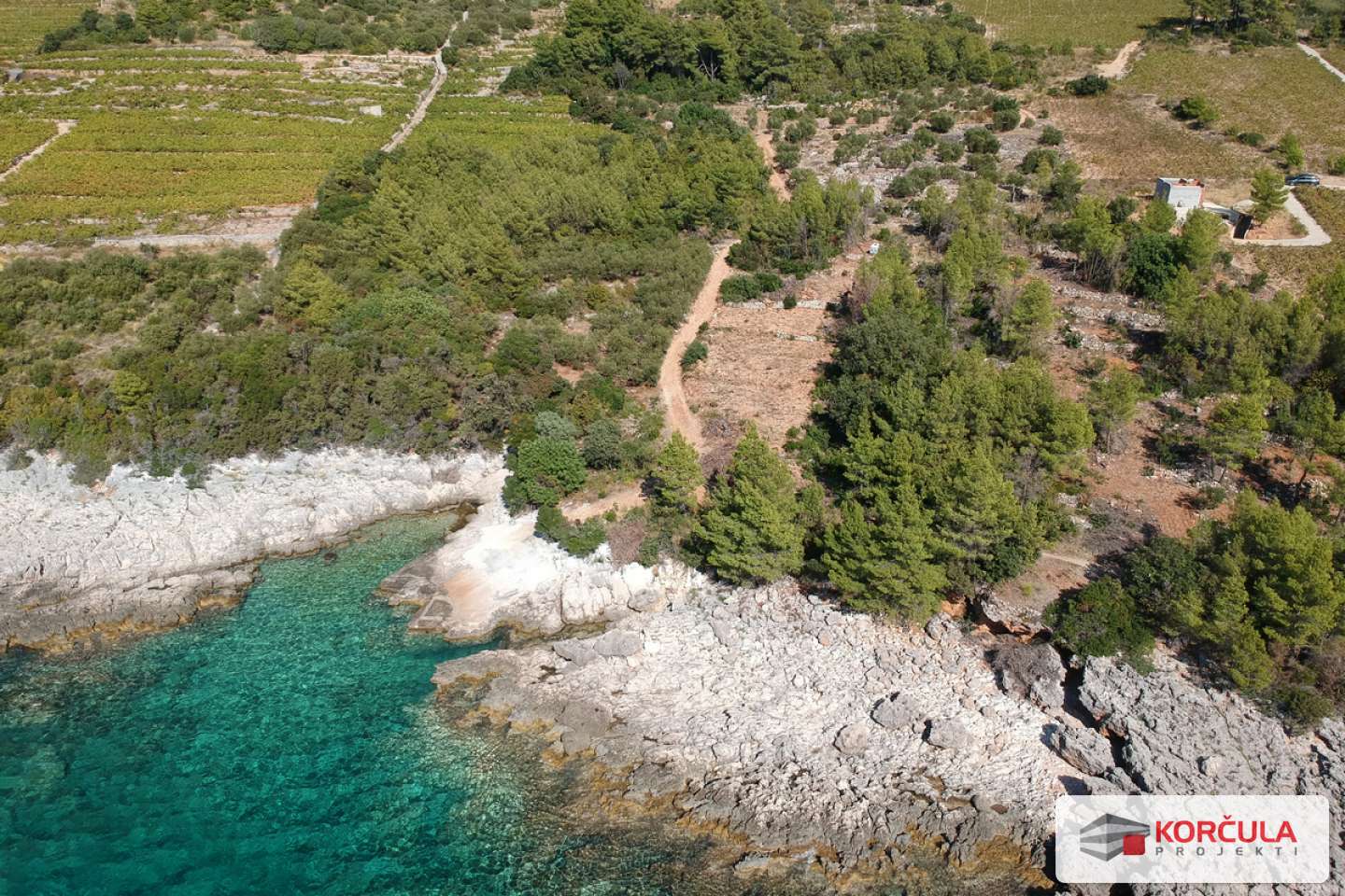 Agricultural land for sale, Pelješac peninsula, first row to the sea, magical green blue scenery, ideal for vineyard growing  