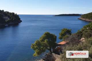 Building land for sale, located in one of the most sheltered bays on the island of Korčula, idyllic, charming and hidden tourist destination 
