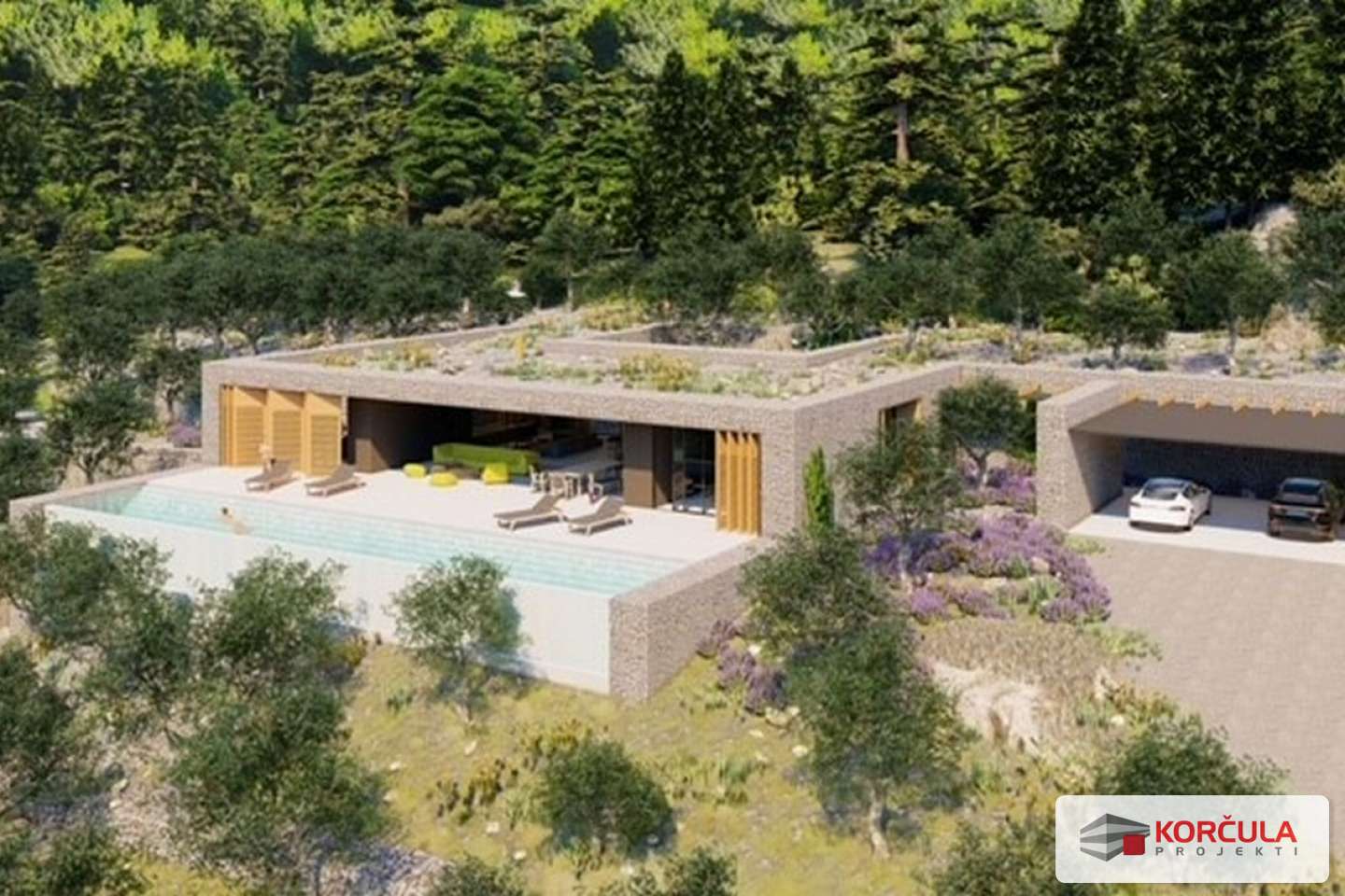 Agricultural land in Morkan with a project to build a Villa