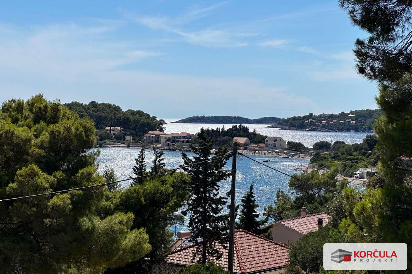 Vila na Prižbi u drugom redu od mora, novogradnja Vila na Prižbi u drugom redu od mora, novogradnja