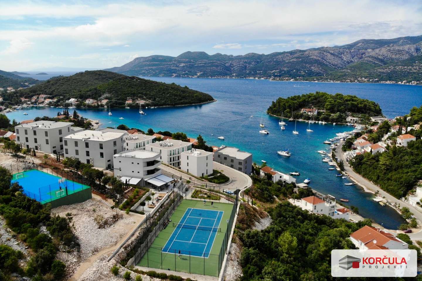  Three-room apartment (new construction) on the ground floor of the building, Korčula Hill