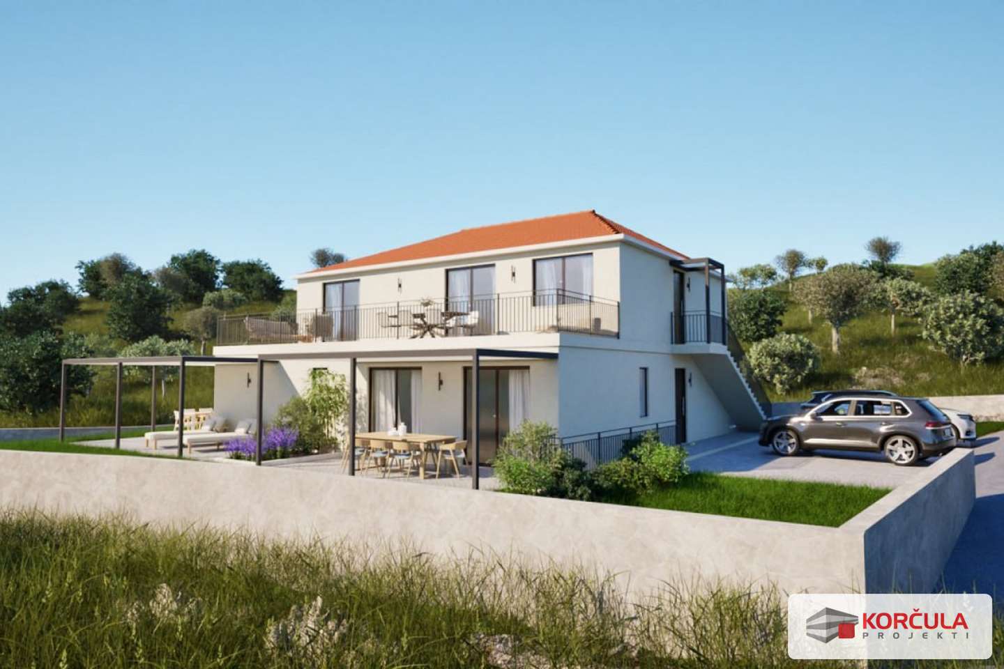 Two apartments (new construction) on the ground floor of a house in Lumbarda - VAT included