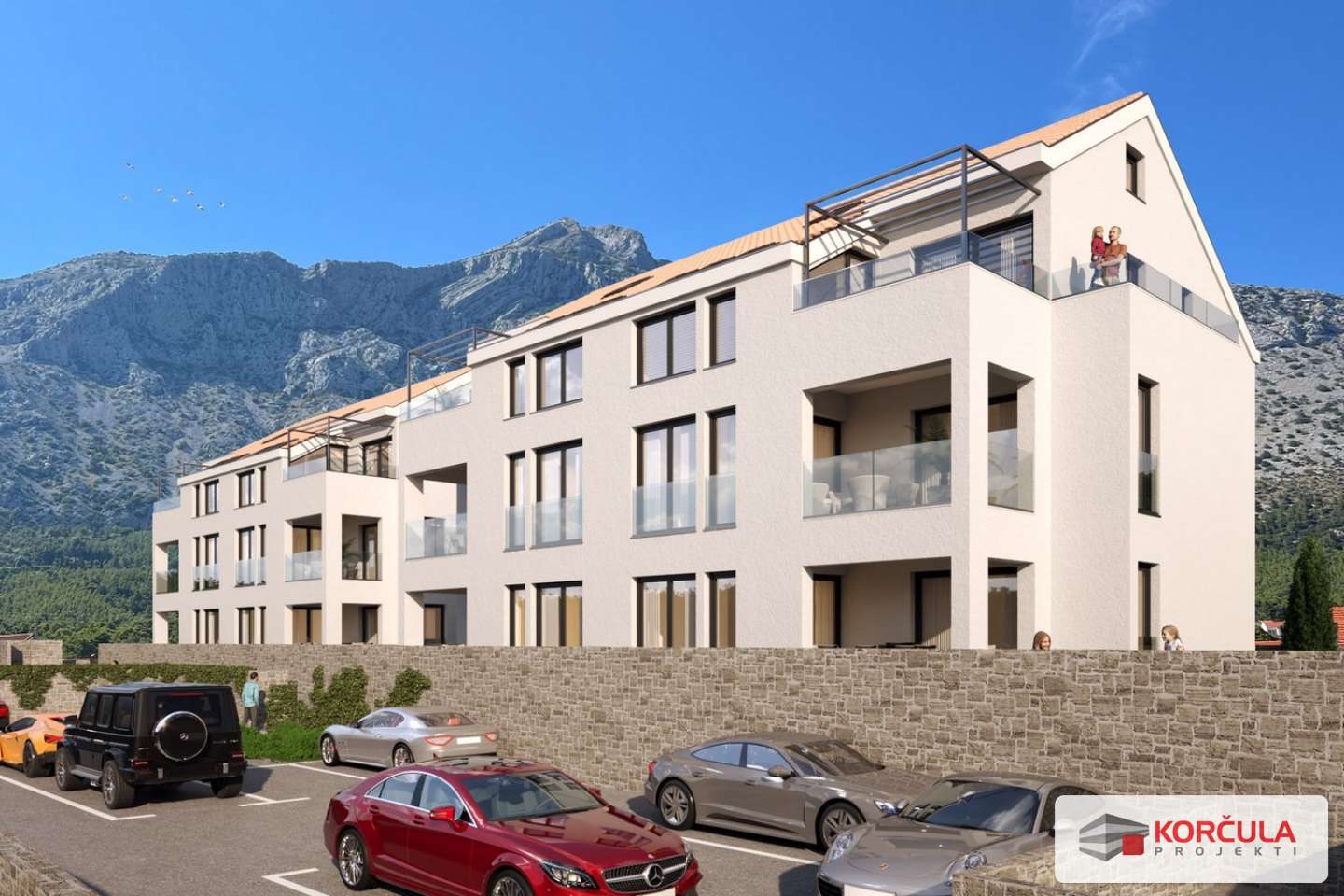Apartment (new construction) on the ground floor of a building in Orebić with a stunning view.