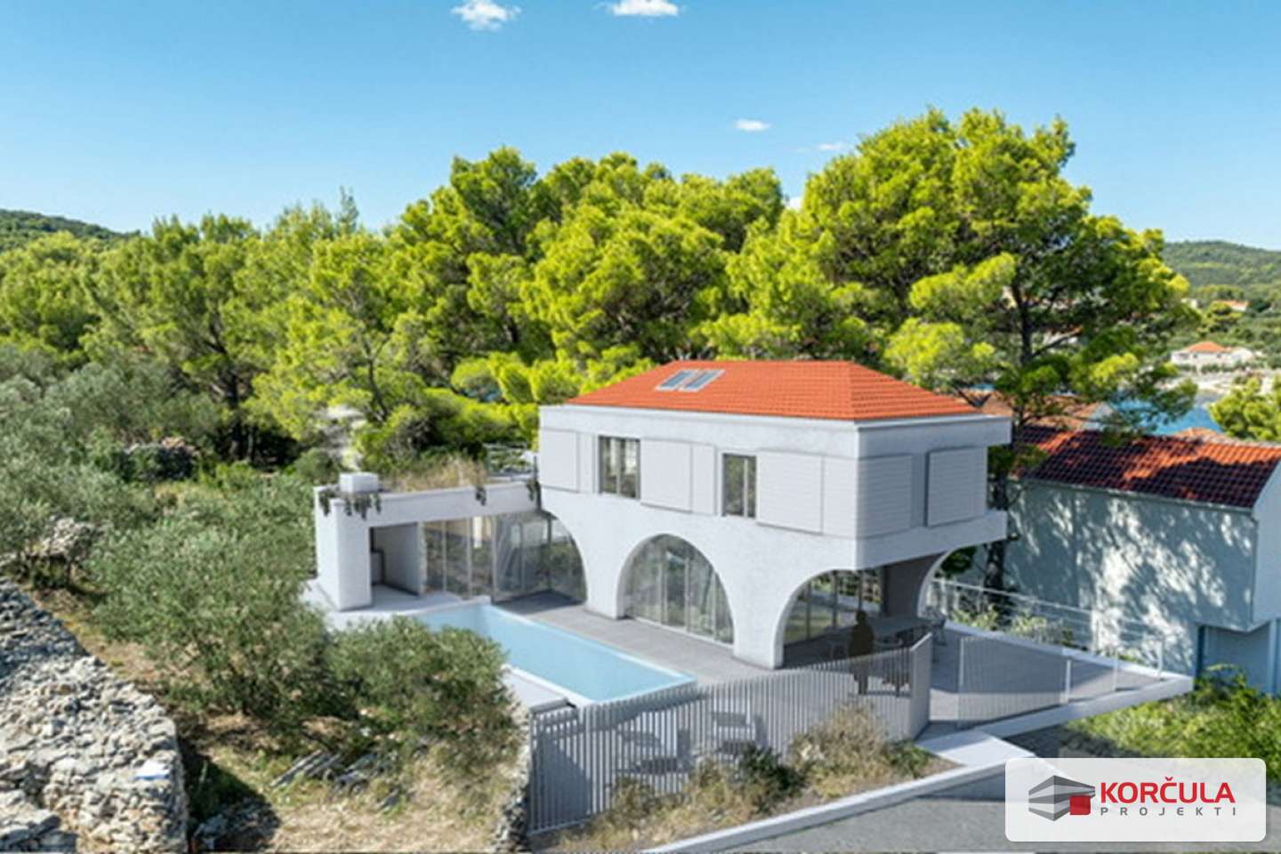 Modern and Beautifully Designed House (New Construction), 50 Meters from the Sea in Lumbarda