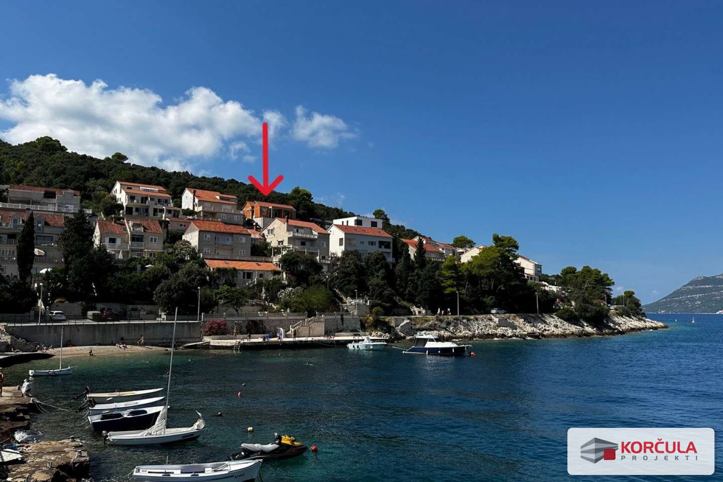 Lijepa kuća u drugom redu do mora u Korčuli, predio Medvidnjak Lijepa kuća u drugom redu do mora u Korčuli, predio Medvidnjak