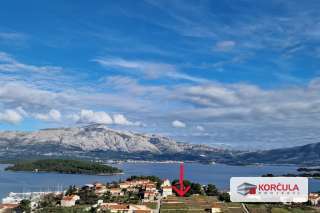 Attractive and spacious land with main and architectural project in Lumbarda, near the sea