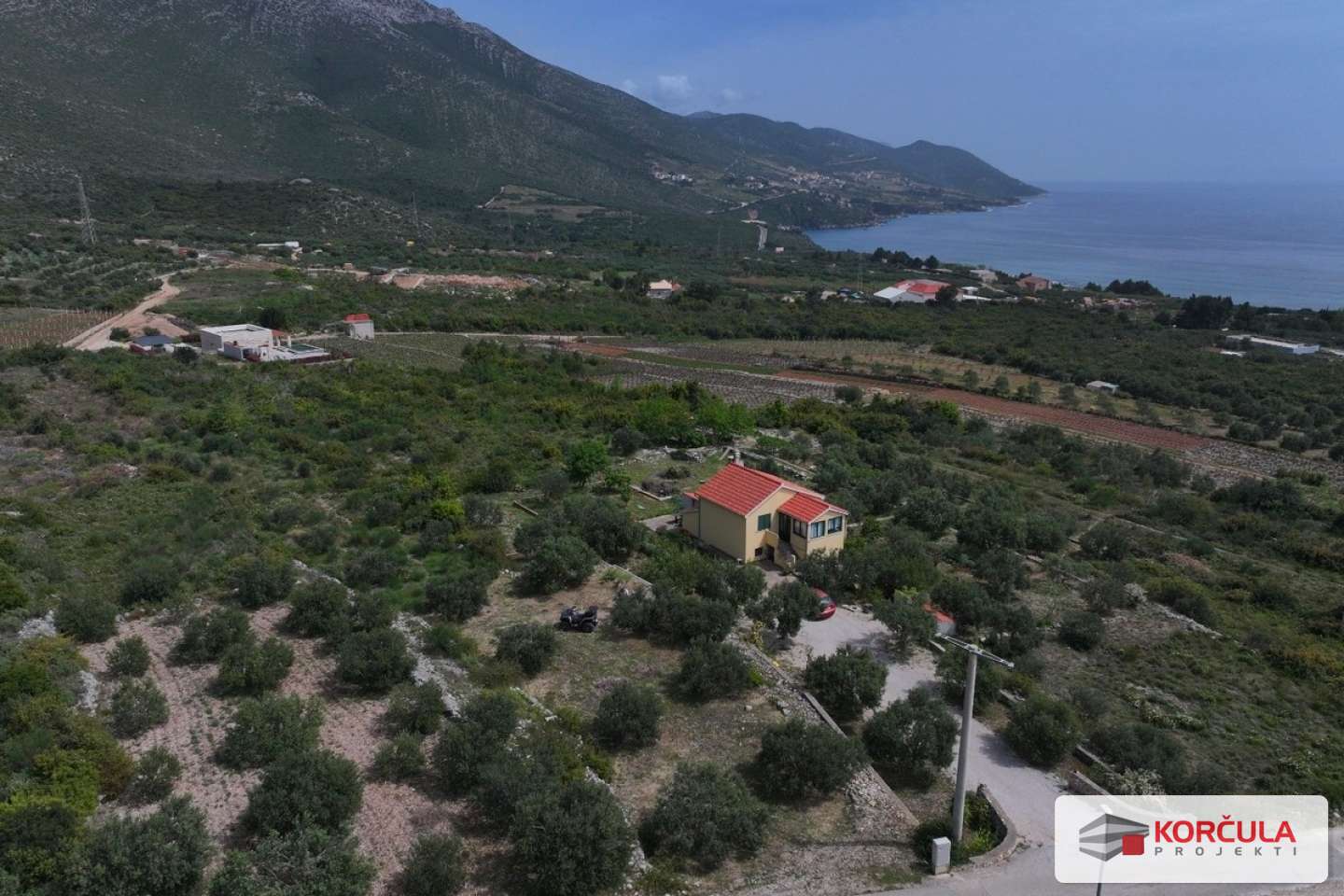 Agricultural land with a beautiful panoramic view in Orebić, Stanković area